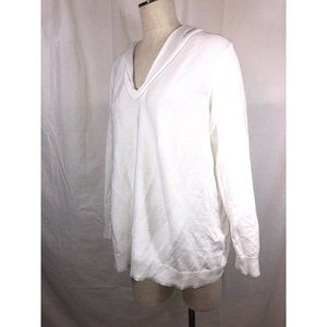 Avenue Size 18/20 White Hoodie Sweater with Silver Accents